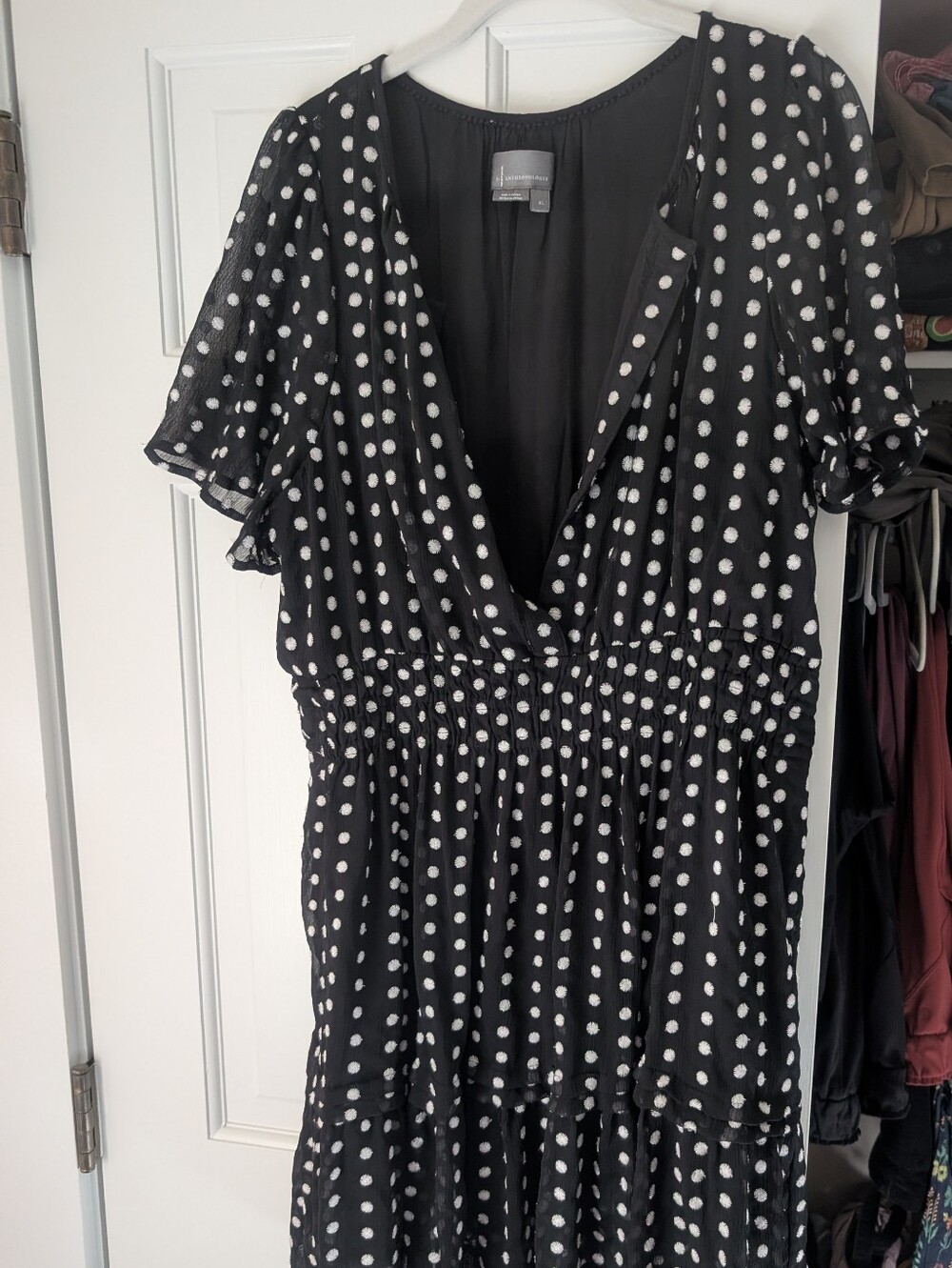 Black & White Polka Dot Mini Somerset Dress